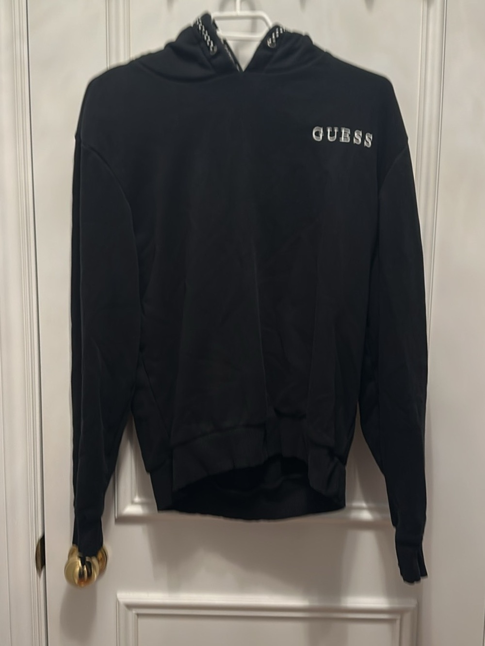 GUESS Black Crewneck Hoodie with Logo